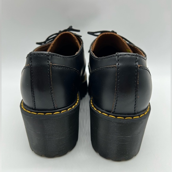 Dr. Martens Leona Lo Platform Oxford Shoes Black Leather Lug Sole Size 10 NWB - Picture 8 of 11